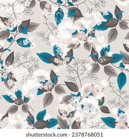 seamless leaves pattern on background