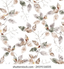 seamless leaves pattern on background