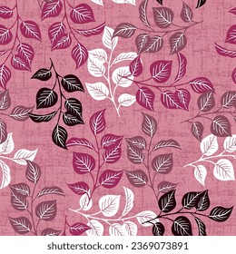 seamless leaves pattern on textures background