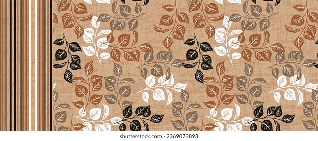 seamless leaves pattern on textures background