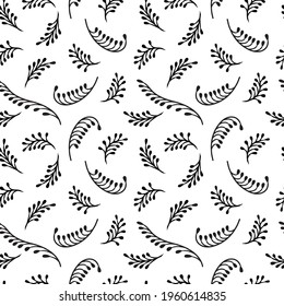 Seamless leaves pattern on white background