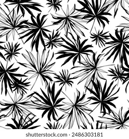 seamless leaves pattern on white background