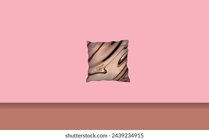 Patrón de hojas sin costura con almohada realista
