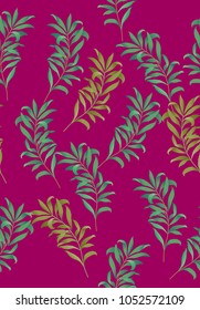 Seamless Leaves pattern. Vector black and white background and texture.
