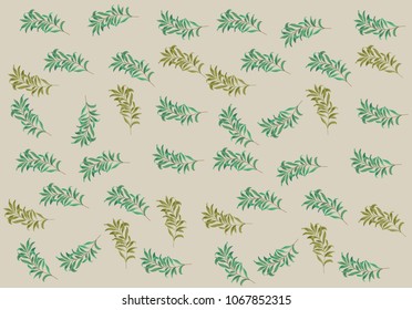 Seamless Leaves pattern. Vector black and white background and texture.