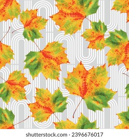 Seamless leaves pattern. Vector Illustration.