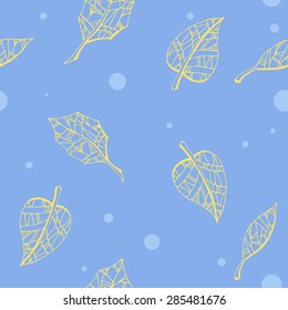 Seamless leaves pattern. Vector illustration.
