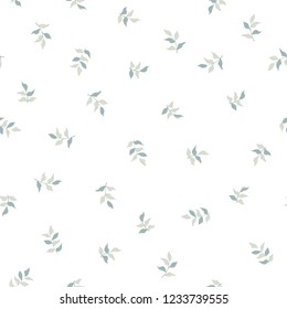 Seamless Leaves pattern. Vector leaf background texture.