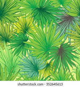 Seamless leaves pattern in vintage style with hand drawn elements. Vector illustration for your graphic design.