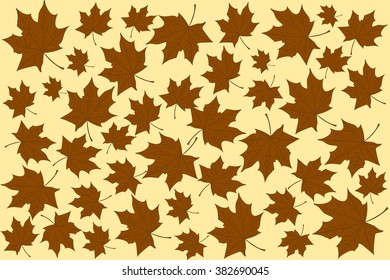 Seamless Leaves Pattern/ yellow brown