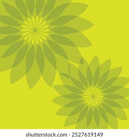 Seamless leaves rosette background in green color.