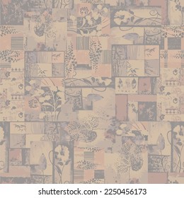 Seamless leaves and texture background design pattern.