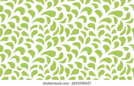 Seamless Leaves Texture. Seamless Leaf Pattern for Fashion, Fabric Print or Wrapping Paper. Wavy Leaves Pattern. Green Floral Pattern. Abstract Leaf Seamless Pattern Background.