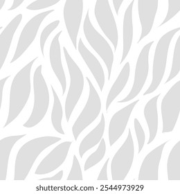 Textura de hojas sin costuras. Patrón de hoja monocromo. Patrón de hojas onduladas.