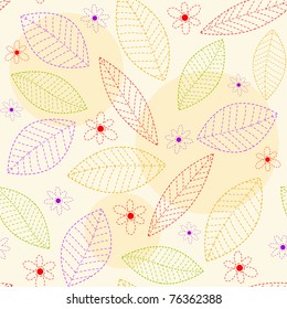 Seamless with leaves. Vector illustration.