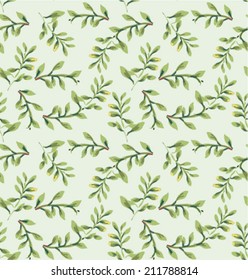 seamless leaves vector pattern background