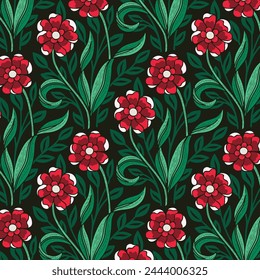 Seamless leaves wallpaper pattern elegant floral pattern in small hand draw flowers floral seamles