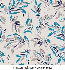 seamless leaves wallpaper pattern on background - Shutterstock ID 2096843662