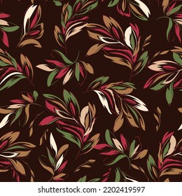 seamless leaves wallpaper pattern on baron background