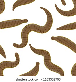 Seamless  leeches on a white background. Texture medical leeches. Vector illustration of bloodsucking worms