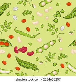 Seamless legume pattern. The world of legumes