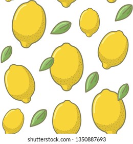 Seamless Lemon Fruit Pattern Background