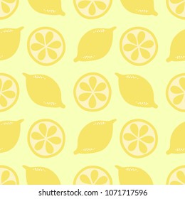 Seamless lemon on summer tone for background, summer concept.