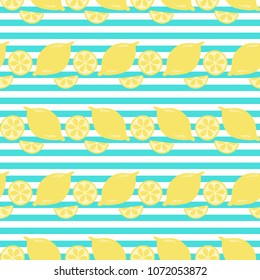 Seamless lemon on summer tone for background, summer concept.
