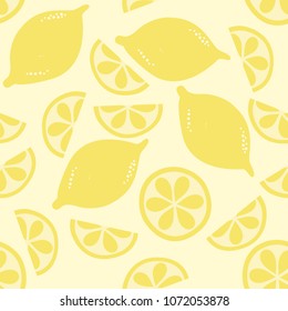 Seamless lemon on summer tone for background, summer concept.