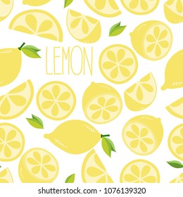 Seamless lemon on summer tone for background, summer concept.