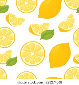 Seamless lemon pattern.