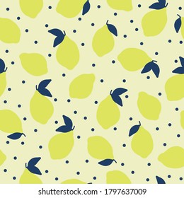 Patrón de limón sin foco. Luminoso fondo de limones maduros y hasta el punto. La impresión es adecuada para el fondo de escritorio.