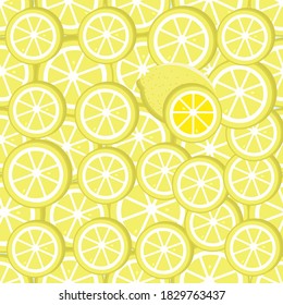 Seamless lemon pattern - citrus illustration.