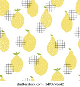 Seamless lemon pattern for cute baby textile design.