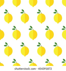 Seamless lemon pattern on white background