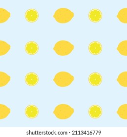 Seamless Lemon Pattern Trendy Flat Style Suitable for Wallpaper, Background, Fabric, Gift Wrapping, Texture, Textile