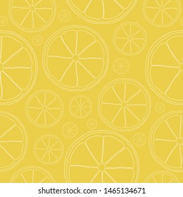 Seamless lemon slices pattern. Can be used for postcards, invitations, advertising, web, textile and other.