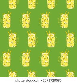 A seamless lemonade pattern.Vector illustration.