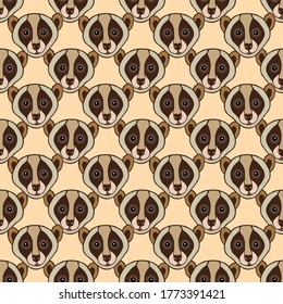 Seamless  lemur lory pattern. eps10 vector stock illustration. 