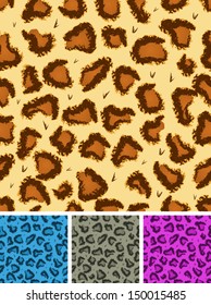 Seamless Leopard Or Cheetah Fur Background/ Illustration of a set of seamless wild african leopard or cheetah wallpaper background