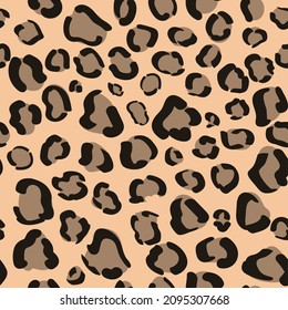 Seamless leopard or cheetah print. Animal fur texture. Camouflage design paper.