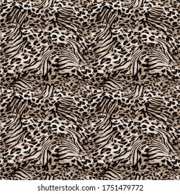 Seamless leopard design pattern vector.