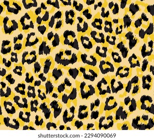 Seamless leopard fur pattern. Animal print background.