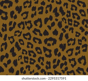 Seamless leopard fur pattern. Animal print background.