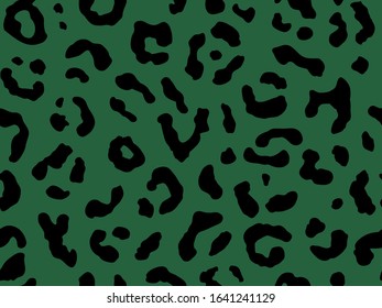 Seamless leopard fur pattern. Fashionable wild leopard print background. Modern panther animal fabric textile print design. Stylish vector color illustration