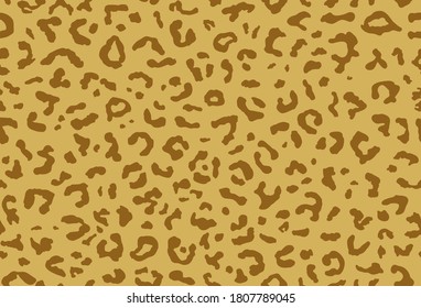 Seamless leopard fur pattern. Fashionable wild color leopard print background. Modern panther animal fabric textile print design. Stylish vector color illustration