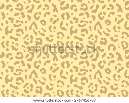 Seamless leopard fur pattern. Fashionable wild color leopard print background. Modern panther animal fabric textile print design. Stylish vector color illustration Foto d'archivio © 