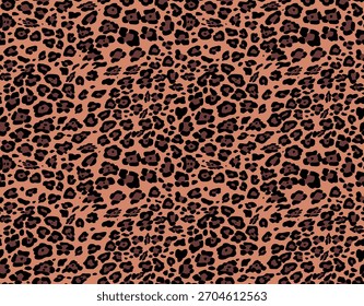 Padrão de pele de leopardo sem costura com tons de ouro naturais e pontos escuros, ideal para design têxtil, fundos de moda, impressões de tecido e superfícies decorativas elegantes.