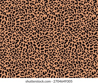 Padrão de pele de leopardo sem costura com tons de ouro naturais e pontos escuros, ideal para design têxtil, fundos de moda, impressões de tecido e superfícies decorativas elegantes.