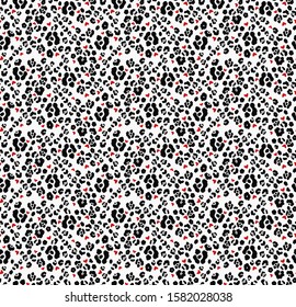 seamless leopard heart print, animal pattern.